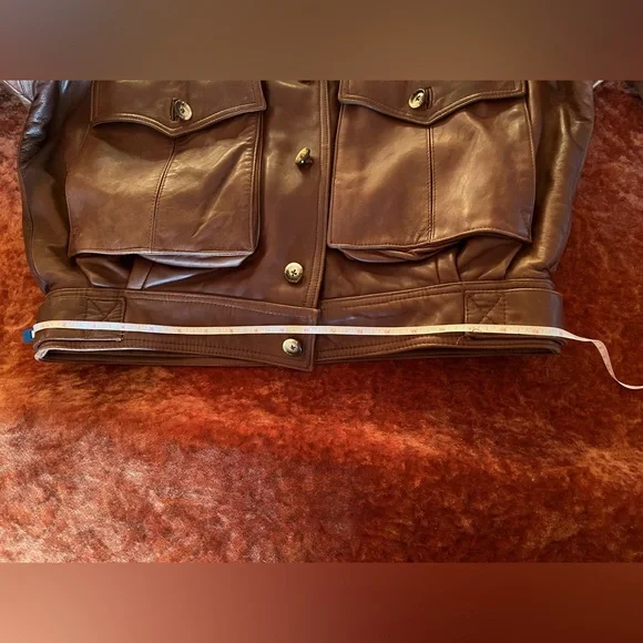 Super soft vintage leather brown men’s bomber jacket Anne Beretta L